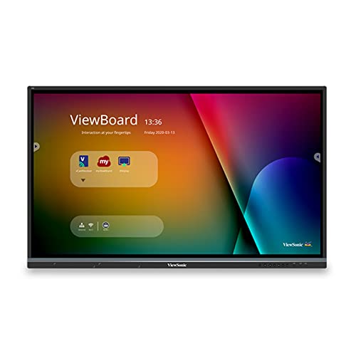 ViewSonic IFP8650 86 Inch ViewBoard 4K Interactive Flat Panel Display with 40-Point Touch, Integrated Microphone and HDMI, VGA, RJ45