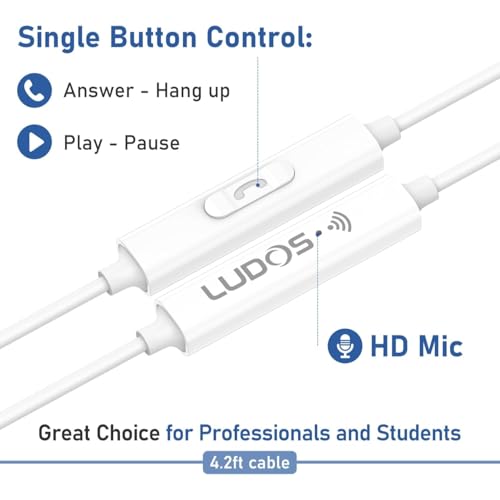 Image of LUDOS Clamor USB C Headphones for iPhone 17 16 15 Pro Max Plus Air iPad Pro, 5 Years Warranty, USB-C Earbuds for Samsung Galaxy S26 S25 S24 S23 Ultra S22 S21 FE S20 A55 A54 A53, USB Type C Earphones
