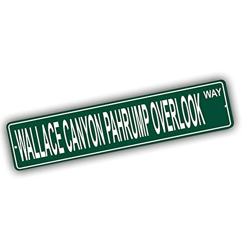 Brotherhood Metal Street Sign for Wallace Canyon Pahrump Overlook - Nevada