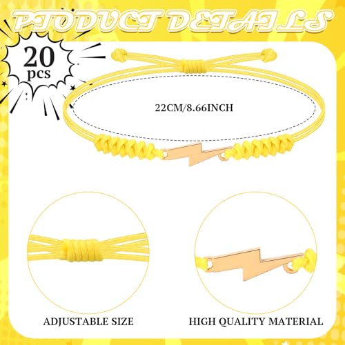 image for Ecation 20 Pcs Cartoon Animation Yellow Bracelets Stretch Gold Flash L