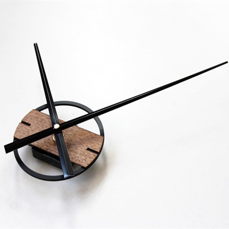 Horloge Murale Horloge Murale silencieuse en Bois, Autocollant 3D de 12cm, Grand pointeur Horloge pour Le Salon