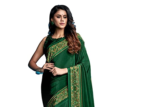 Image of Jaanvi fashion Women's Crepe Silk Saree with Unstitched Blouse Piece | Soft Lightweight Traditional Ethnic Wear Saree for Party, Wedding, Festival