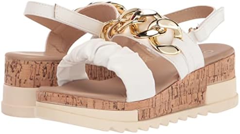 YOKI-BRENDA-21 Women’s Open Toe Platform Sandal With Chain Strap, White, 7.5 M US | Image 6