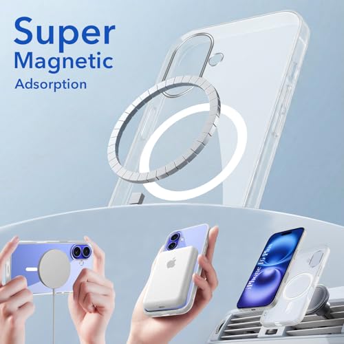 Image of Jkobi Lifetime Anti-Yellow MagSafe Compatible Clear Back Case Cover for Apple iPhone 16 Plus (Sleek Hard Crystal | Camera Protection and Shockproof)
