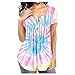 Produktbild FEITONG Bluse Damen Batikdruck Kurzarm Knopf Bluse Lose Gr. X-Large, rose