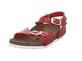 Matériau : poil de bouleau. Birkenstock Rio, Bride Arrière Women, Rouge (Vernis Tango Red), 26 EU