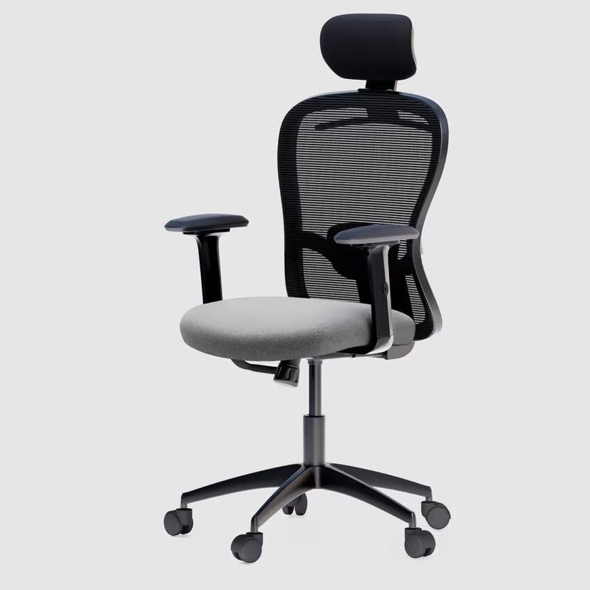Image of Lakdi The Furniture Co. Mesh Office Chair | Ergonomic Mid-Back Design, Compact Frame & Padded Seat for All-Day Comfort | Ideal for Home Office, Study, Reception & Daily Use
