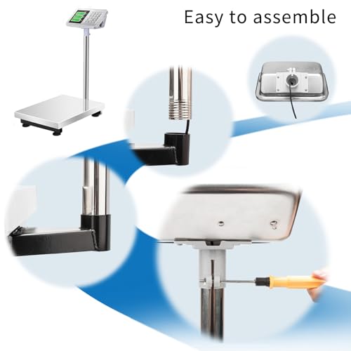 image for TUFFIOM 661lbs Weight Electronic Platform Scale,Stainless Steel High-D