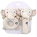 Anguxer Rattle Campana Bastone con Giocattolo Sonaglio Neonati, Rafforza Le capacità Motorie e Sensoriali, Giocattoli per per Bambini di 3 + Mesi (Elefante)