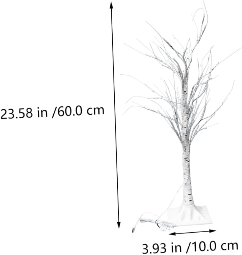 NUOBESTY 2pcs White Birch Tree Decorative Lamp Table Light for Home Decor Warm White Led Accent Lighting for Parties and Fall Decorations
