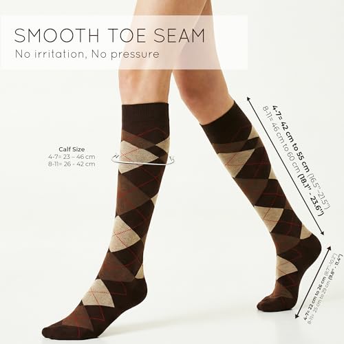 Image of Mysocks Unisex Knee High Long Socks Argyle