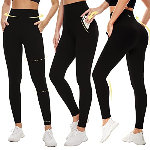 Aoliks Leggings With Pockets For Women - Yoga Pants With Pockets,Buttery Soft High Waist Tummy Control Non See Through Workout Pants (Black, Large-X-Large) #TOP4