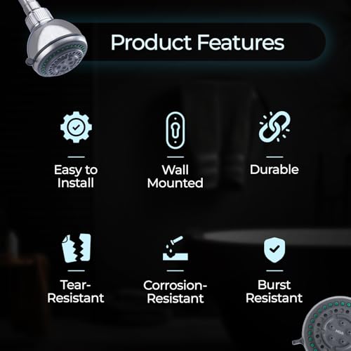 Image of Mila Bijou Multi-Function Overhead Shower Head | 5-Mode Rain Massage Bubble Mist Mixed Spray | Chrome Finish Round Wall-Mount Showerhead | Durable ABS Body | Easy Install | Bathroom Fitting