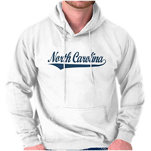 North Carolina NC Athlete Script Font Hoodie Sweatshirt Women Men White