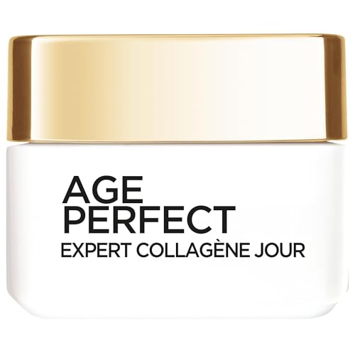 L'Oréal Paris - Crème de Jour Anti-Âge Ré-Hydratante & Raffermissante - Anti-Relâchement, Anti-Taches & Anti-Rides - Au Collagène - Pour Peaux Matures -...
