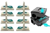 Kat Sense Mouse Traps, Pack of 8 No See Kill Mice Traps + 2 Rat Bait Station Traps | Reusable Humane
