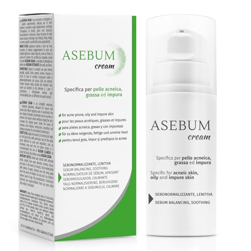 Asebum Cream | Crema antiacné | Combate el acné, las espinillas y los puntos negros| Crema facial para piel grasa y con acné| Elimina el sebo | Efecto opacificante | 95% natural