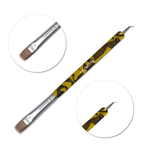 Rolabling 2-Way Professional French Nail Art Brush Dotting Pen 100% Kolinsky Sable Brush For Acrylic Uv Gel Nail Art Design Dotting Brush Tool #TOP1