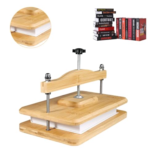 Nuvograin Wooden Book Press 11.6 x 7.9 Inch Bamboo Book Binding Press for Bookbinding Portable Bookbinding Holiday Gift for Thanksgiving and Christmas
