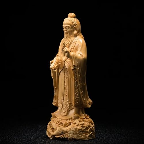Estatua de madera de Laozi para decoración miniatura 4