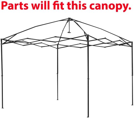 Canopy frame structure, indicating where the replacement leg will fit.