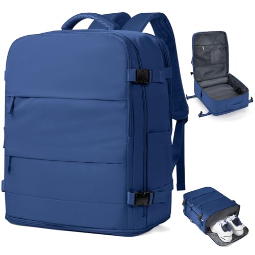 Image of coowoz Travel Backpack for Women Man Carry On Backpack Mochila de Viaje Waterproof Teacher Personal Item Backpacks Travel Bag Essentials Rucksack Airplane Accessories Must Haves Royal Blue