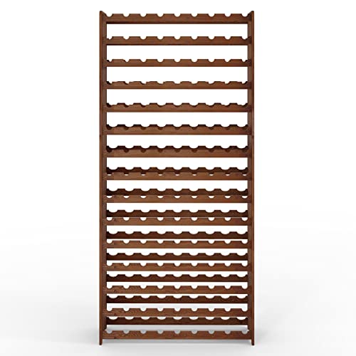 Lenmar Serie RW RW-3-135 Portabottiglie in Legno per Bottiglie Marrone RW-3-135 198x92x26.5 16 Letti per 135 Bottiglie Vino Portabottiglie - immagine 4