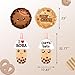 AnnoDeel Boba Bubble Tea Foil Balloon, 4pcs Large Cookies Bubble Milk Tea Mylar Balloons for Boba Birthday Baby shower Girl Tea Party Decoration