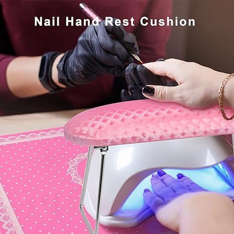URBAN BOX Nail Arm Rest Cushion,Professional Adjustable Nail Hand Rest Stand for Acrylic Nails Hand Holder,Hand Pillow Stand with PU Leather Soft High-Density Sponge,Manicure Nail Tool 2