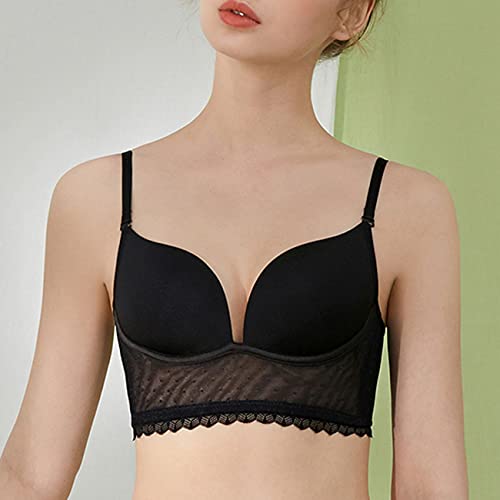 Soutien-gorge push-up dos nu, confortable et respirant, en dentelle douce et fine pour femme Cover