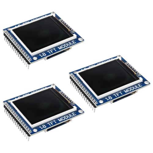 AOICRIE 3pcs 1.8 Inch Serial SPI TFT LCD Screen Display Module PCB Adapter IC 128x160 Dot Matrix 3.3V 5V IO Inerface Cmmpatible LCD1602