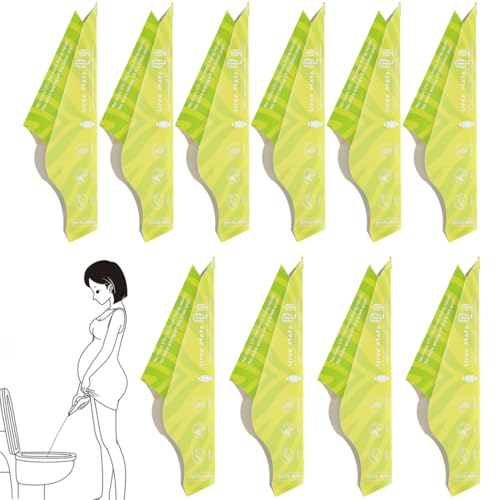 NHQZ 10 Pz Imbuto per pipi donna,Confezione in Scatola Colorata,Coni per Pipi Donna USA e Getta,Impermeabile Urinatoio Femminile Portatile,Adatti per i Viaggi, L'Outdoor e Altre Occasioni（Verde）