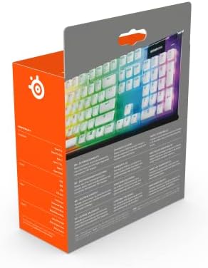 SteelSeries 60380 PrismCaps, Zestaw dwustronnych przycisków o wyglądzie"Pudding", kompatybilne ze wszystkimi popularnymi klawiaturami mechanicznymi, popychacz MX, Biały (niemiecki układ klawiatury)
