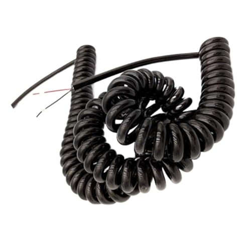 MRVAKDYDI Bobina Retrattile in Filo Elastico multicore, 2 Nuclei, 24AWG/20AWG/17AWG/14AWG 2,5 Metri 5 Metri 7,5 Metri Cavo a Spirale espandibile(2 Core 20AWG,Line Length 5 Meter)