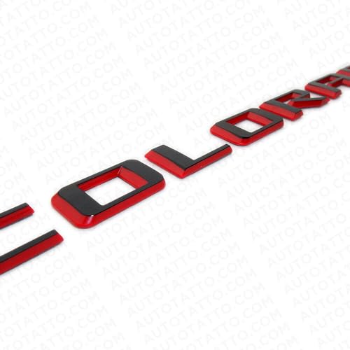 Image of 1Pc 21+ Colorado Fender /Tailgate Badge 3D Logo Emblem Truck Sport Nameplate Letter Replacement for Colorado (Black Red)