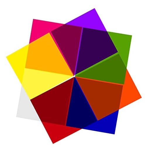 SAVITA 120 Piezas 19cm Hojas de Celofán de Colores, Cuadradas Película de Transparencias de Colores Celofán Transparente para Hacer Manualidades Obras de Arte Álbumes Recortes Decoración de Álbumes