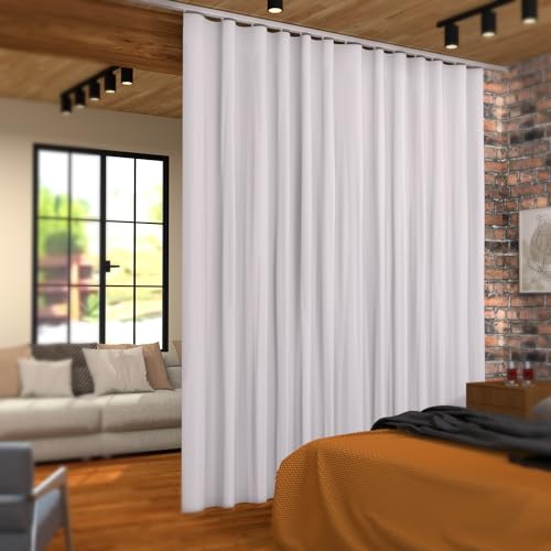 Image of hoeflife Room Divider Curtains, Blackout Ceiling Track Curtains with Hook Sound Proof Floor Curtains Perfect for Ceiling Mount Curtain Tracks Wall Divider for Room Separation