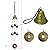Lucky Wind Chimes Fengshui Bell Copper Alloy Dragon Bell 6 Bells Hanging Wind Bell for Home Garden Hanging Good Luck Blessing