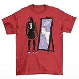 Generic Dwyane Wade Mirror GOAT Miami Basketball T-Shirt (US, Alpha, XX-Large, Regular, Regular, Red)