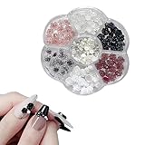 CHENLONB 花 ネイルパーツ 約90個セット 3D 立体 大きい 可愛い お花パーツ 薔薇 椿 バラ デコパーツ ネイルアート ハンドメイド 6色 6mm 8mm