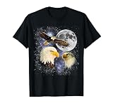 Three Bald Eagle Moon Meme Funny American Bird Eagles Lover T-Shirt, Men, Black, X-Large