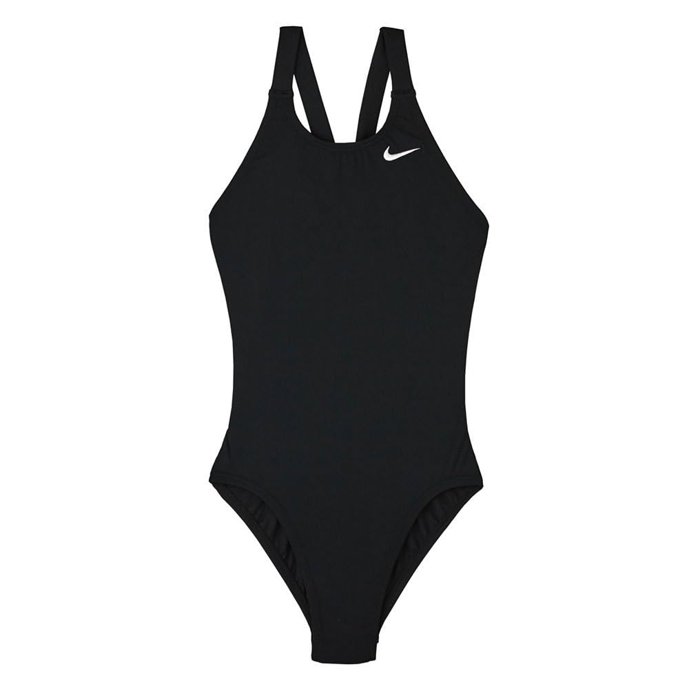 Nike Girls Black Solid Swimsuit in Size 13 - 14 Years, Sports Direct