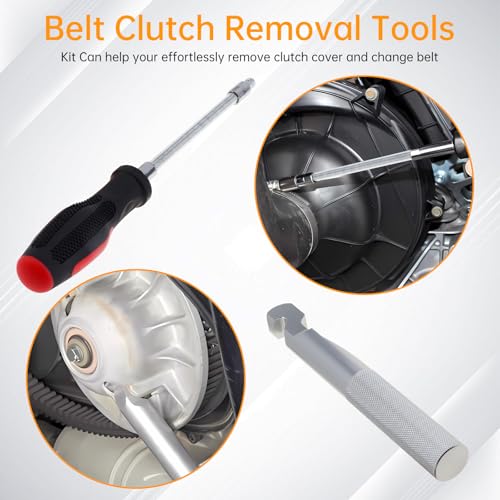 Image of Windance Belt Changing Removal Tools Kit Fit for Polaris RZR 1000 XP XP4 900 S,5mm-13mm Reversible Sockets Flexible Clutch Cover SeparateTool Stainless Steel Belt Replacement Tool (Silver) | Belt tool clutch spreader. Flexible shaft reversible socket.CNC machined.5-13mm socket. Fit for RZR-S /RZR-4 570-1000 models