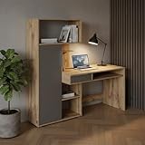 TROIS VERSIONS COLORIS – À choisir blanc, chêne sonoma avec blanc et chêne wotan avec gris graphite, idéales pour des intérieurs modernes et scandinaves.