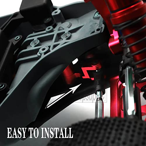 Hopsuprc Aluminum Steering Bellcranks Servo Saver Upgrades Part For 1/10 Slash/Rustler/Stampede/Hoss 4X4 Vxl 4Wd,Drag Link Set W/Bearings Hops Up,Replace #6845X,Red #TOP2