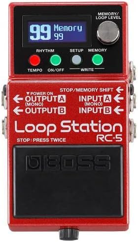 BOSS RC-5 Loop Station  modern, compact looper with first-class sound quality, 99 phrase memories, 57 rhythms and optional MIDI control. Perfect for guitar, bass, electroacoustic