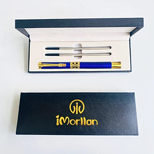 Imorllan Luxury Pen Set Fancy Pens Lacquer Roller Ballpoint Pens With Gold Trim Smooth Writing Executive Pens With Complimentary Refills And Classy Box Gifts For Men And Women Professionals (Blue) #TOP4