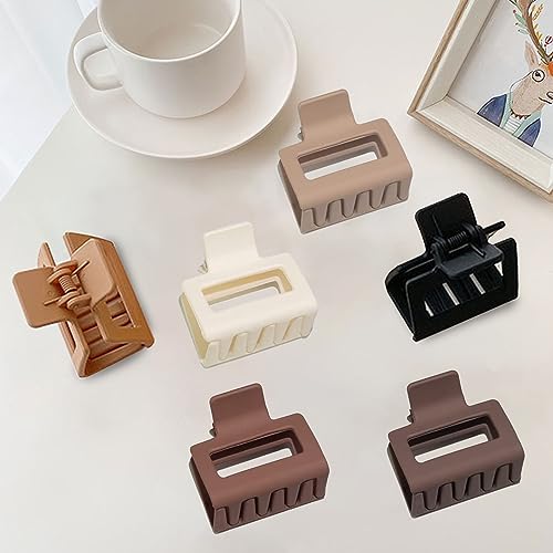 6 Pack Claw Clips Hair Clips for Women Girls Medium Rectangle 2 Inch Small Hair Clips for Thin or Medium Thick Hair - Thumbnail 7