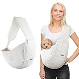 TailTrek Dog and Cat Sling Carrier, Hands Free Pet Carriers Bag, Padded Adjustable Pet Soft Carrier with Adjustable Shoulder Strap, Travel Safety Harness Machine Washable for Small Dogs Cats Outdoor