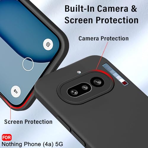 Image of TheGiftKart Liquid Silicon Back Cover Case for Nothing Phone 4a 5G | Total Camera Protection | Micro-Fibre Lining Inside | Shockproof Back Cover Case for Nothing Phone 4a 5G (Silicone, Black)